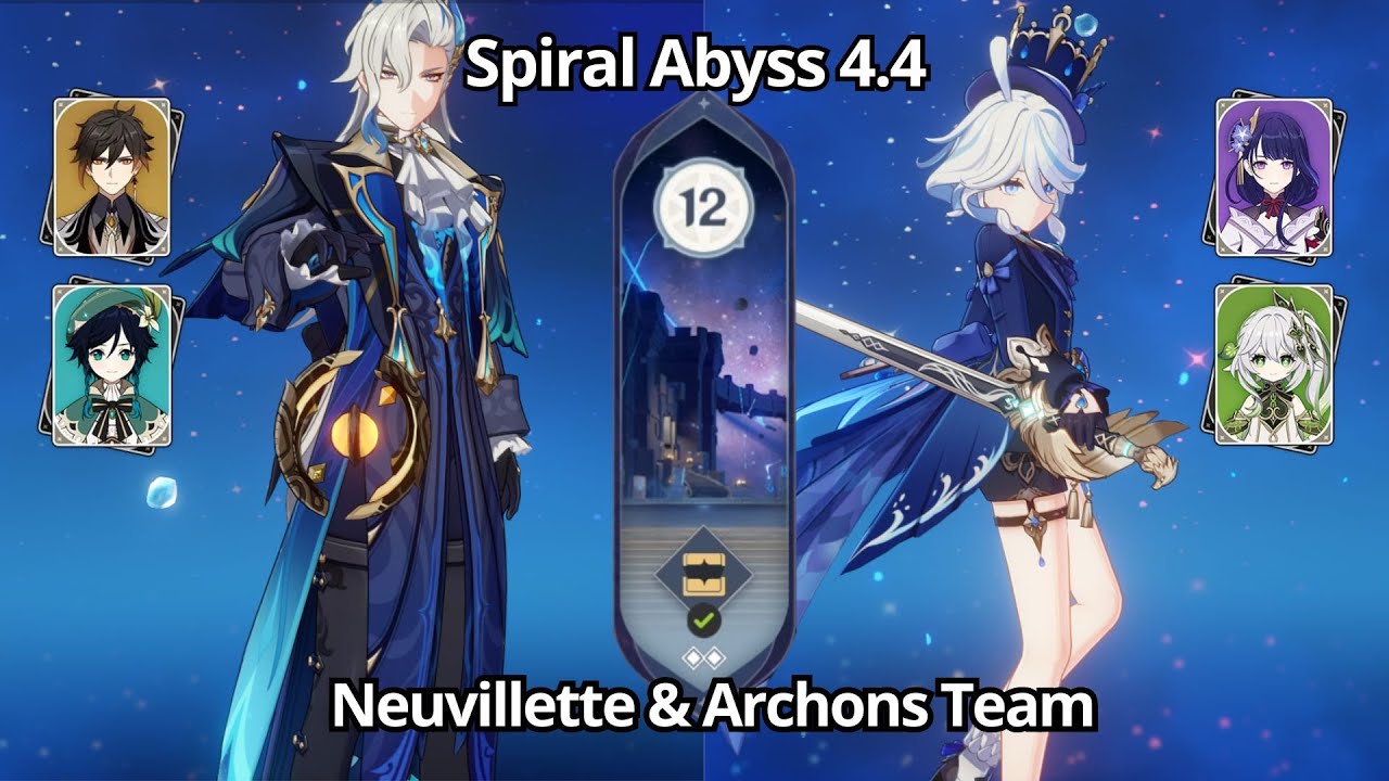 C0 Neuvillette & Archons Team - Spiral Abyss 4.4 Floor 12 Genshin Impact