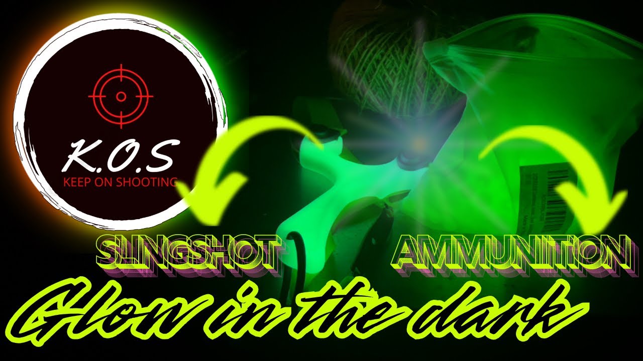 Nighttime shooting with glow in the dark slingshot and ammunition/Wendigo frame/Amazon glow Ammo.