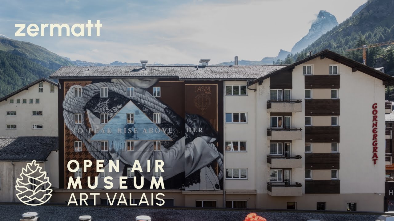 ZERMATT ◉ JASM ONE - ‘Lucy Walker’ mural street art | Art Valais OPEN AIR MUSEUM