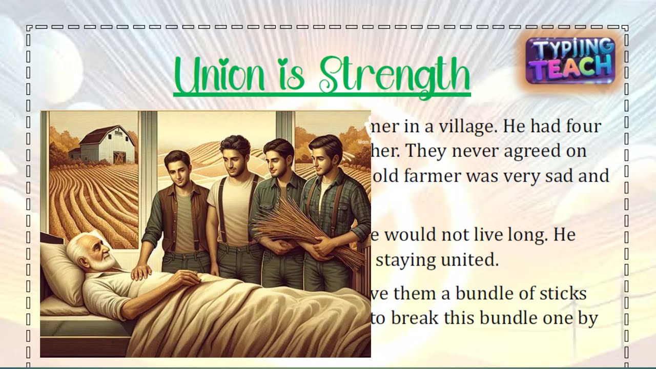 🖊 Union is Strength – English Story Writing | Moral Story for Students | Typiing Teach 🤝📚🐦