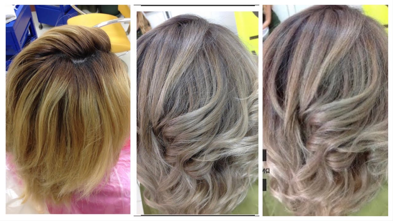 Окрашивание волос в серый, пепельный цвет с темными корнями // HOW TO GET GREY HAIR with dark roots