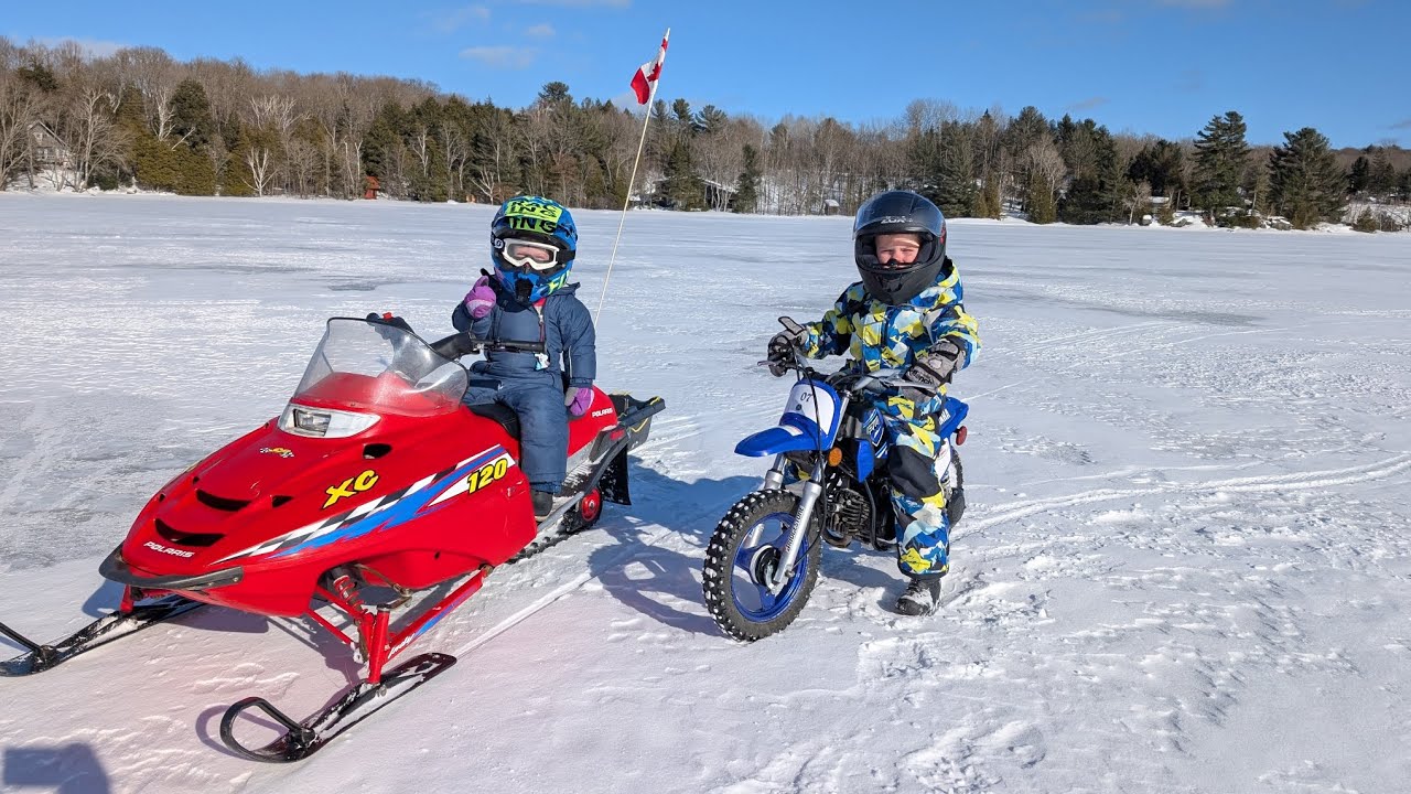 PW 50 riding on the ice