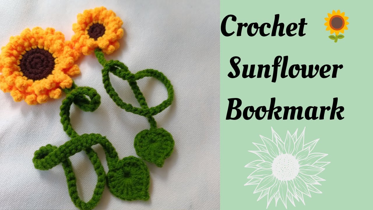 How to make crochet sunflower bookmark🌻#crochet #sunflower #bookmark