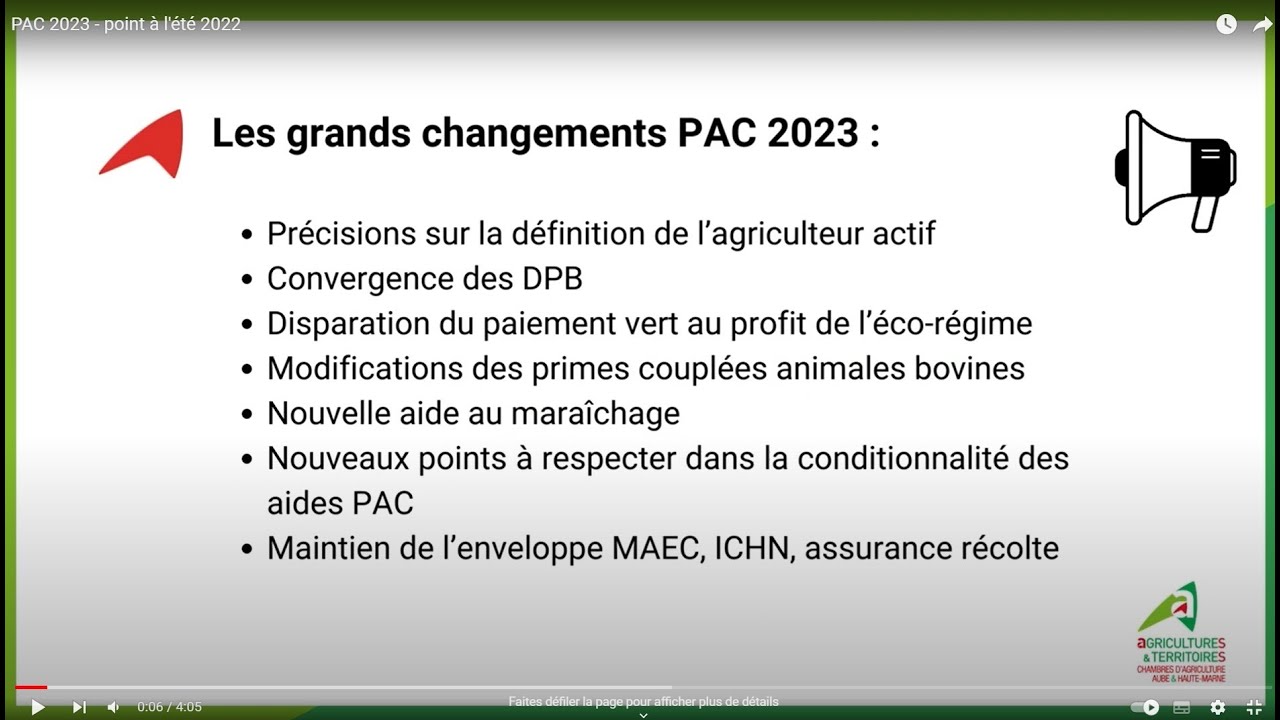 Décryptage PAC 2023 - Point à août 2022