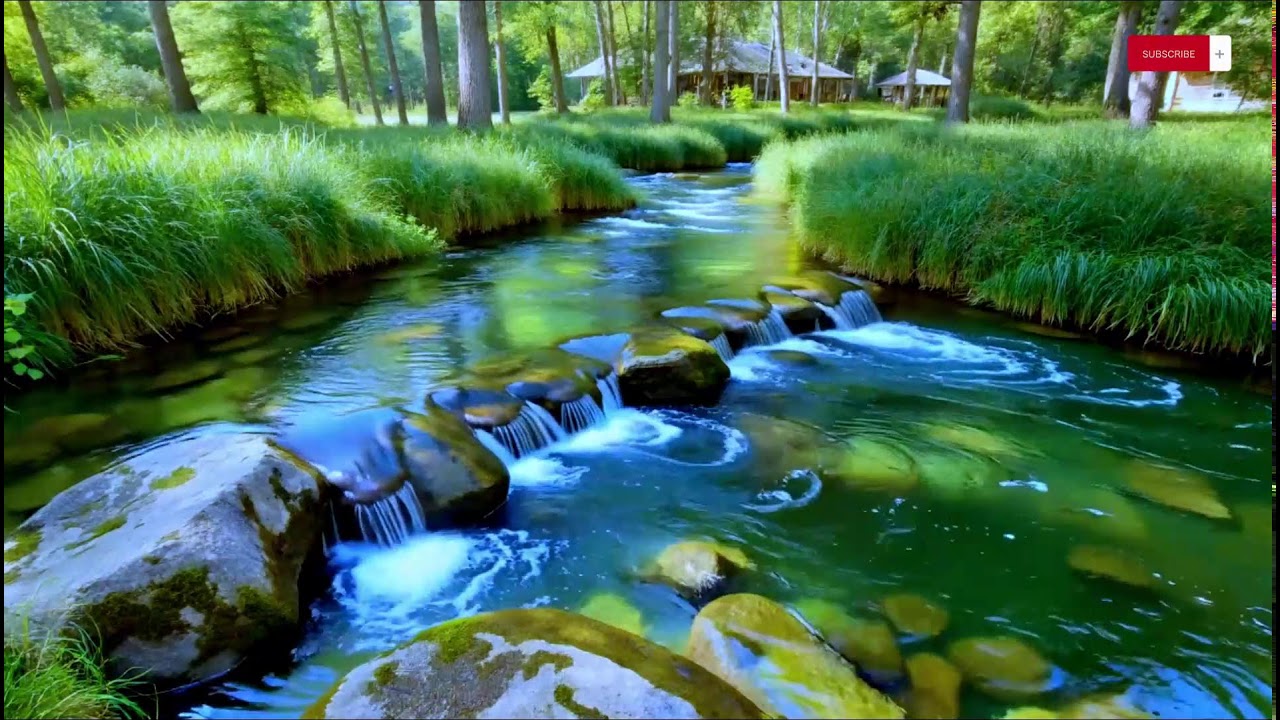 Daytime Deep Rest — Bright River Ambience with Gentle Piano Music | 10 Hours