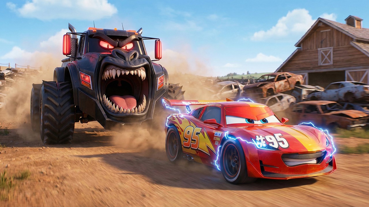 McQueen vs Monster Truck Beast 😱🔥 The Terrifying Chase! | Funny McQueen Animation