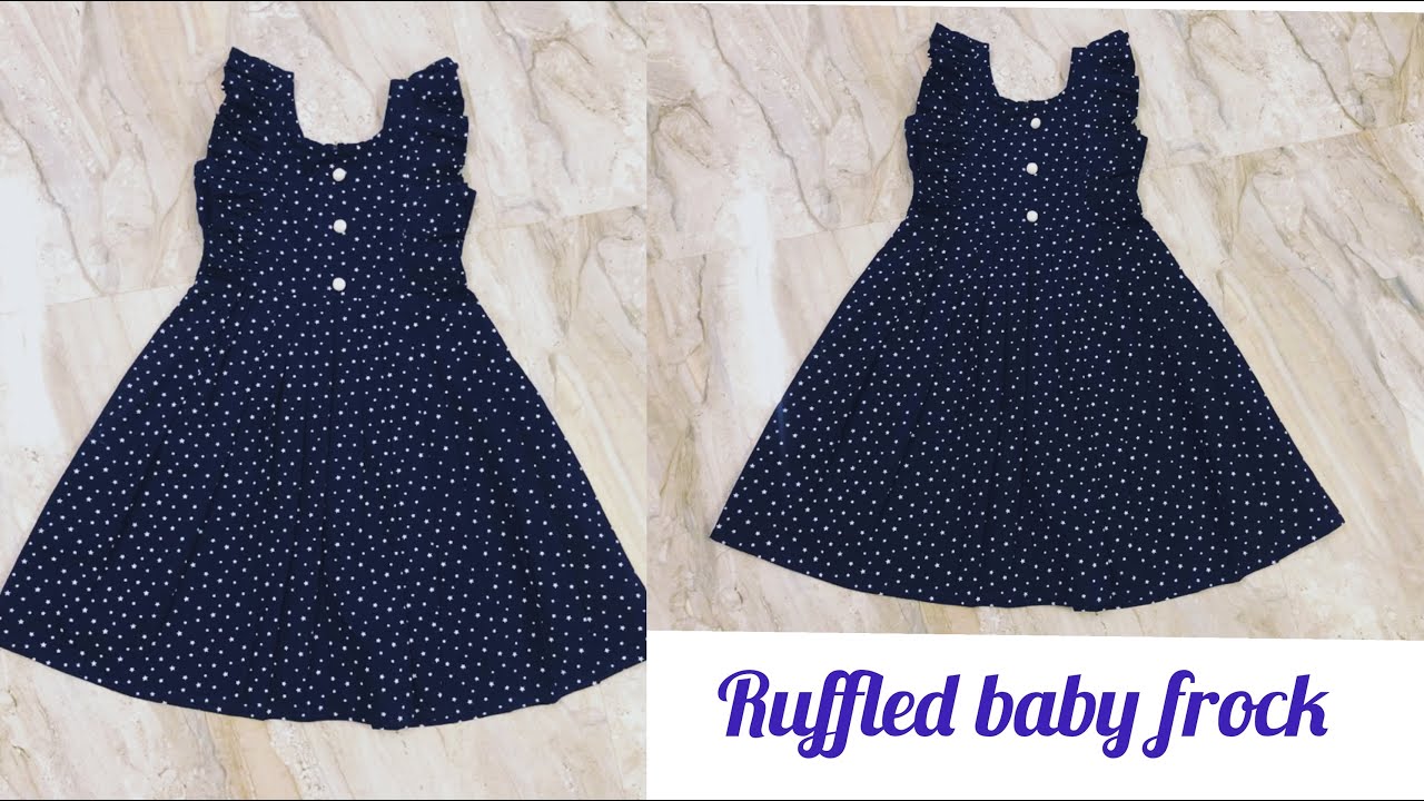 DIY kids ruffled frock/ frilled frock cutting and stitching tutorial/ baby gown/ summer frock