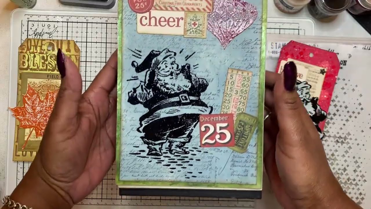 Mixed Media Art Journal & Tags-Fall 🍁& Christmas 🎄 