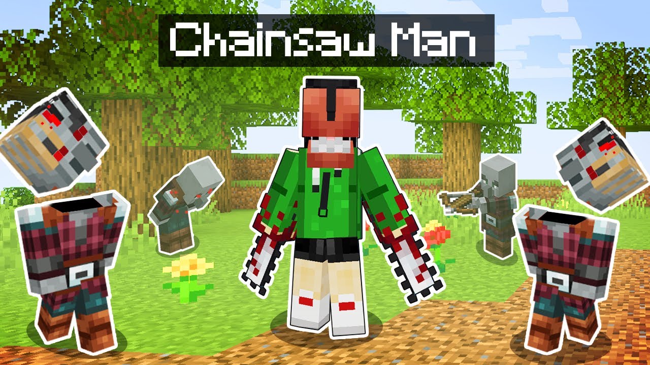 I Became a CHAINSAW MAN in Minecraft PE (Tagalog)