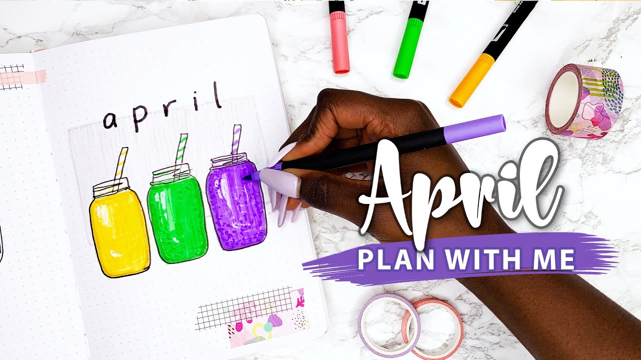 PLAN WITH ME | April 2021 Bullet Journal Set Up | Smoothie Theme