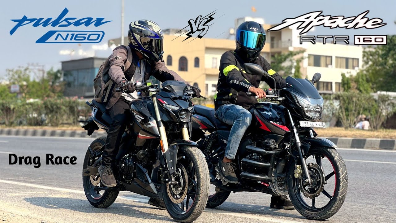 2024 Bajaj Pulsar N160 Vs TVS Apache RTR 160 2V | Drag Race