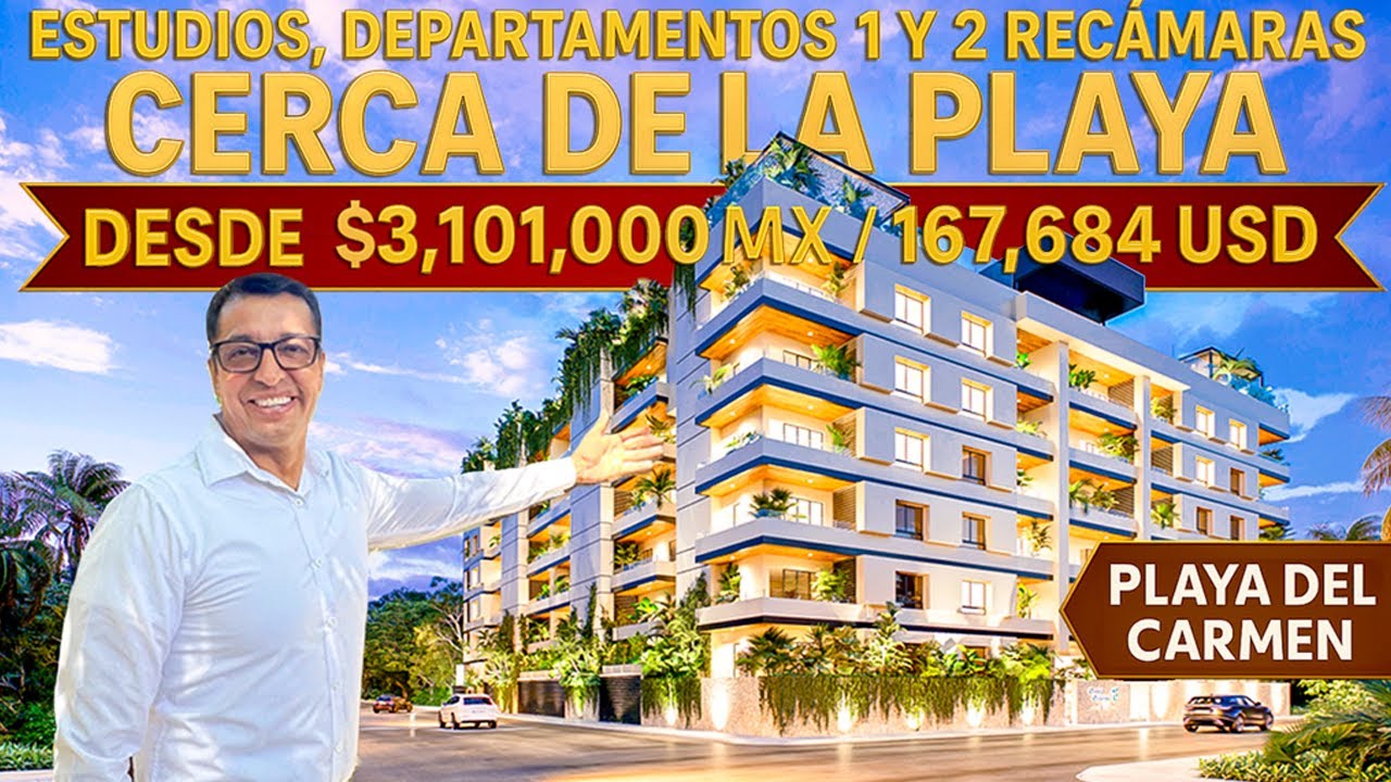 DEPARTAMENTOS CERCA DE LA PLAYA 🏝️ Playa del Carmen Centro ☀️ 1 y 2 Recámaras Desde 3.1 MDP