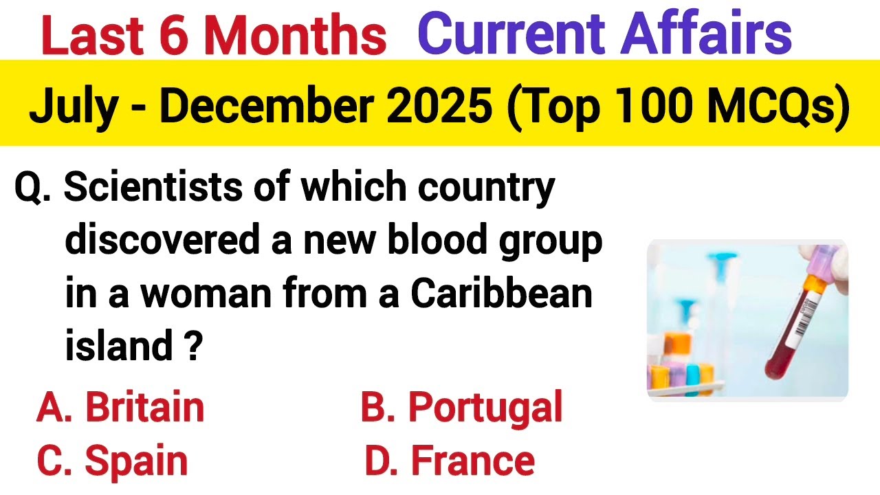 Last 6 Months Current Affairs 2025 | July to December Current Affairs 2025 | @heybraingkquiz 