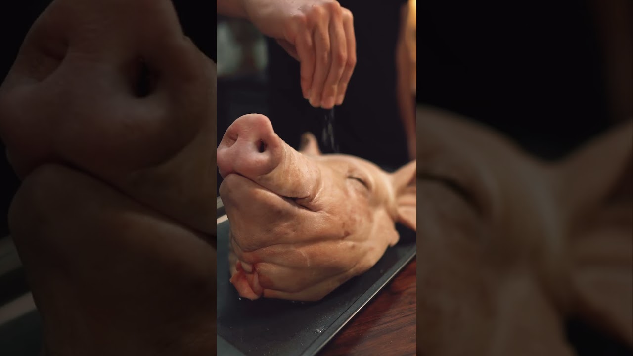 Pig head for the perfect Halloween party🎃 Cooked with ThermoPro TP25🌡️