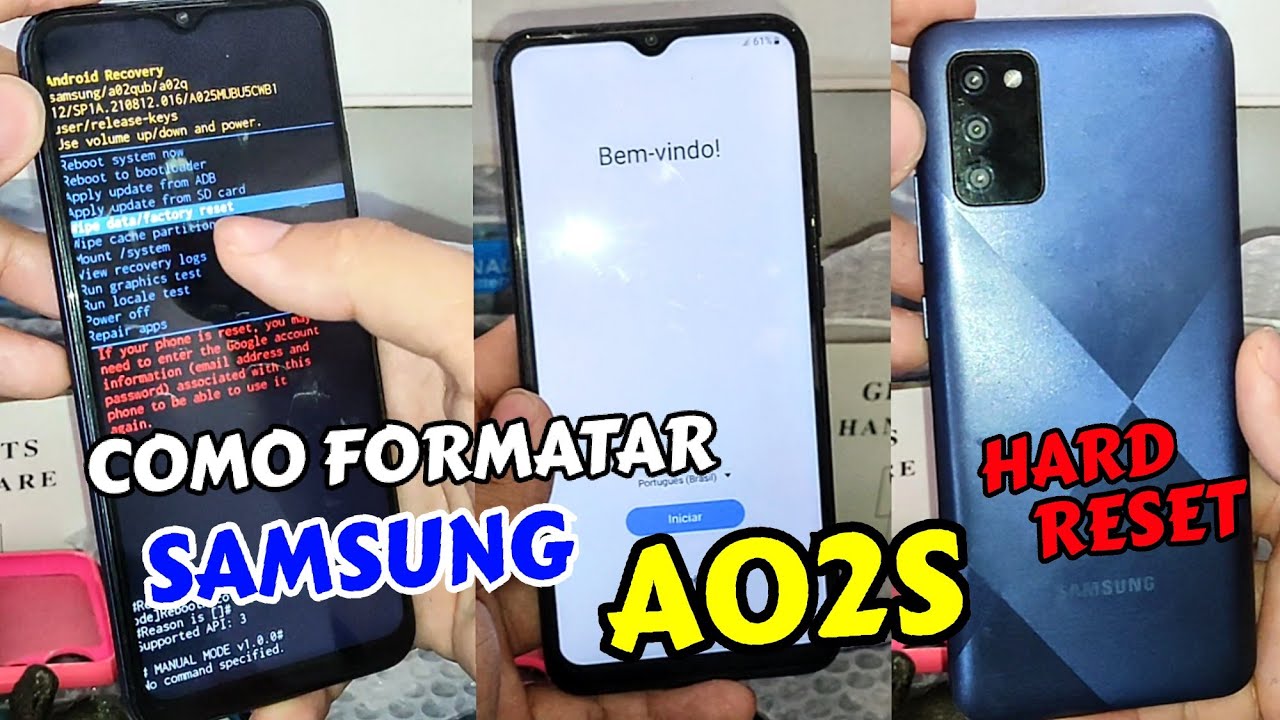 COMO FORMATAR DANDO HARD RESET NO CELULAR SAMSUNG GALAXY A02S, RESETANDO, LIMPANDO VÍRUS, TRAVAMENTO