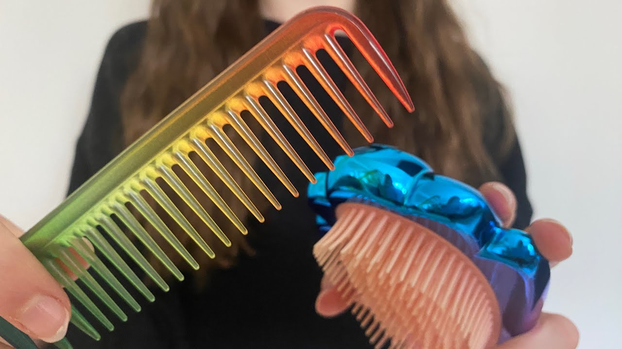 ASMR Putting your hair up | brushing your hair | bangs combing | actual camera touching | lo-fi