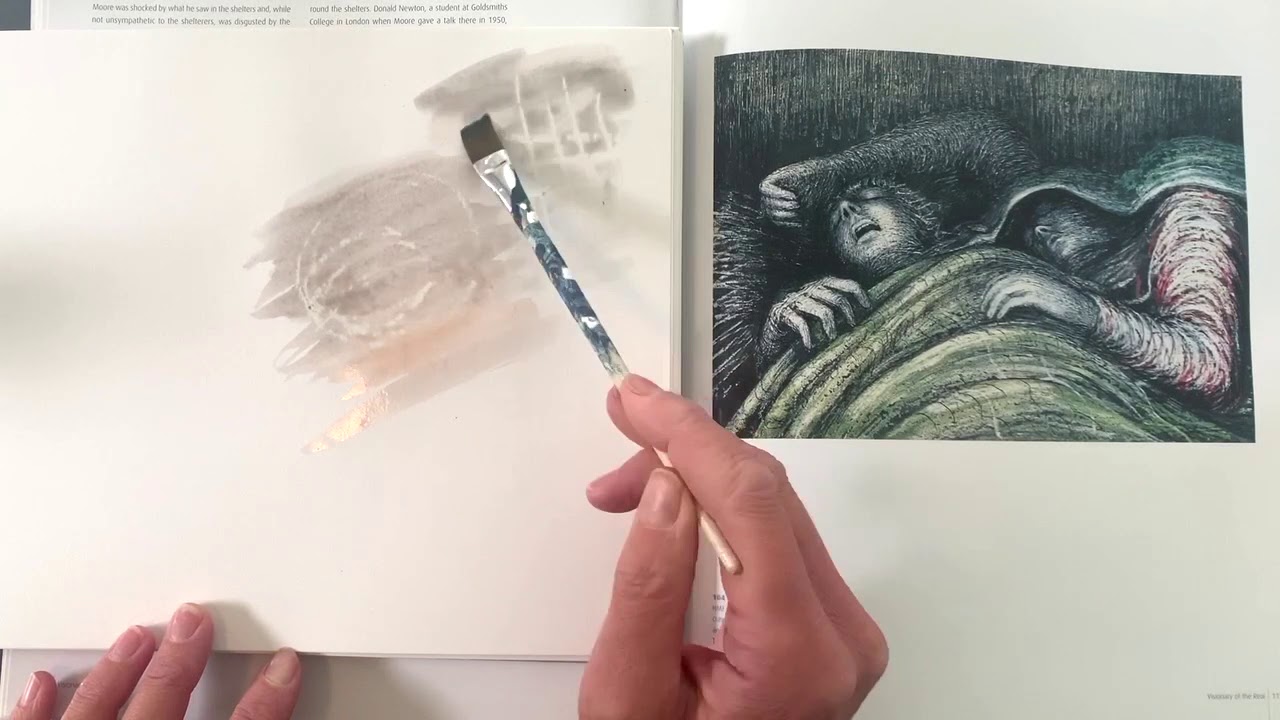 How to make a wax resist watercolour painting inspired by Henry Moore