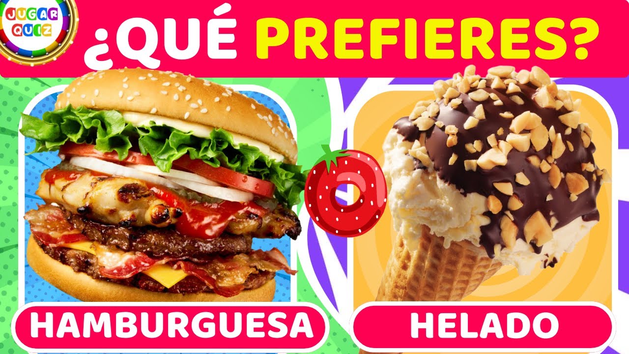 Elige solo una Comida 🍩 Dulce VS Salada 🍕 | Jugar Quiz - Trivia