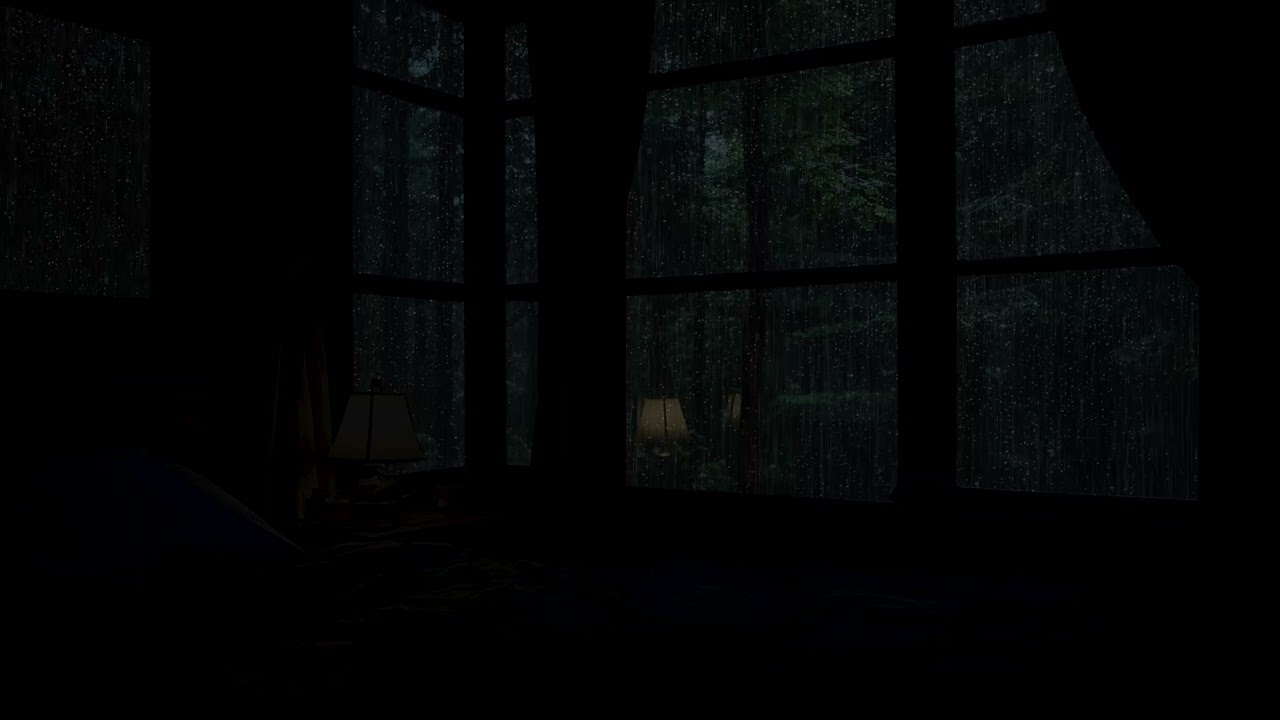 Dark Room Heavy Rainfall | Deep Sleep Sounds, Relieve Anxiety, Escape Bad Day