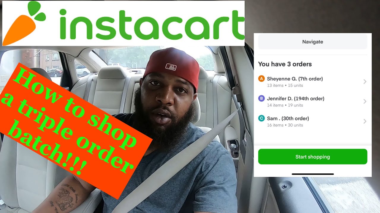 🥕Instacart!!! How to shop a triple order batch from beginning to end (Must watch)