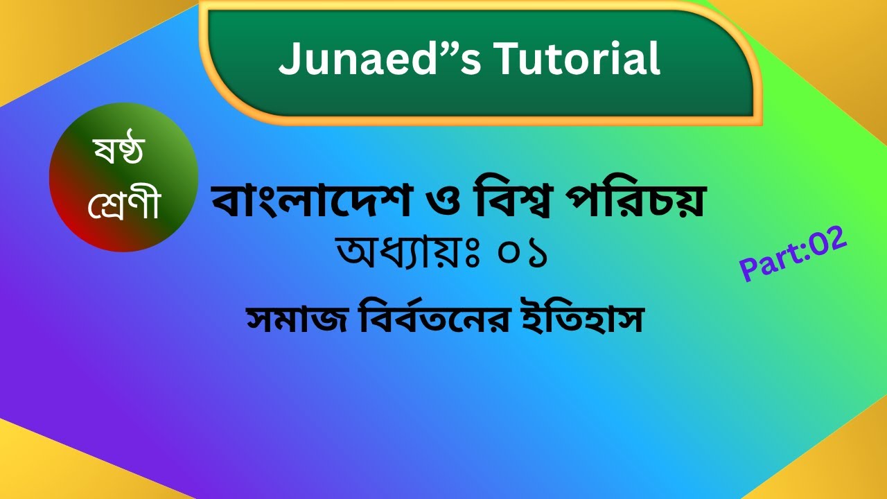 প্রথম অধ্যায় । ষষ্ঠ শ্রেণী। বাংলাদেশ ও বিশ্ব পরিচয় । part:02। ২০২৫