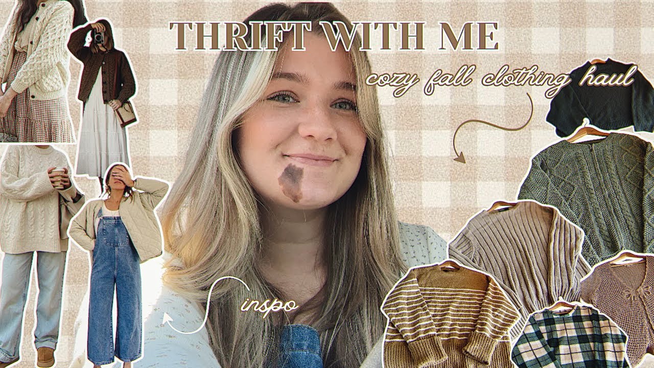 FALL THRIFT HAUL | Thrift With Me for a COZY FALL WARDROBE | $100 Thrift Challenge