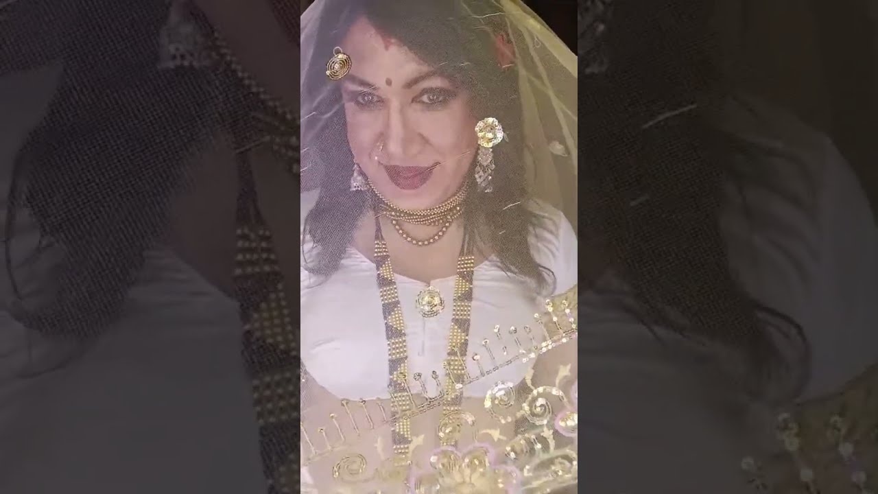 Cross Dresser PRIYA in White Saree And Lehenga