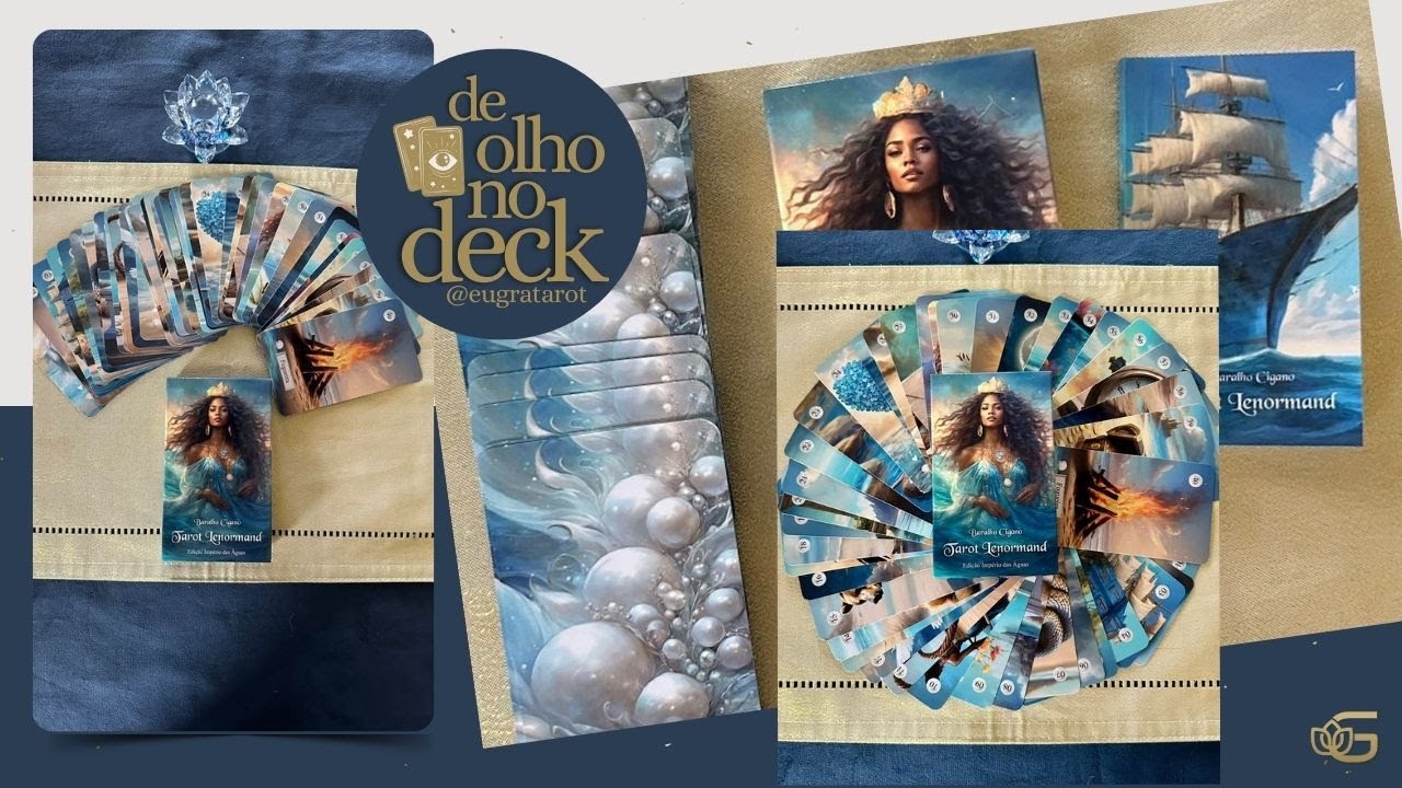 👀👀 De Olho no Deck -  Unboxing Baralho Cigano  Tarot Lenormand Edição Império das Águas