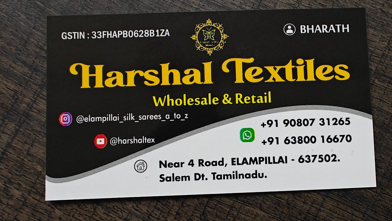 Elampillai wholesale shop harshal textiles #elampillai #saree