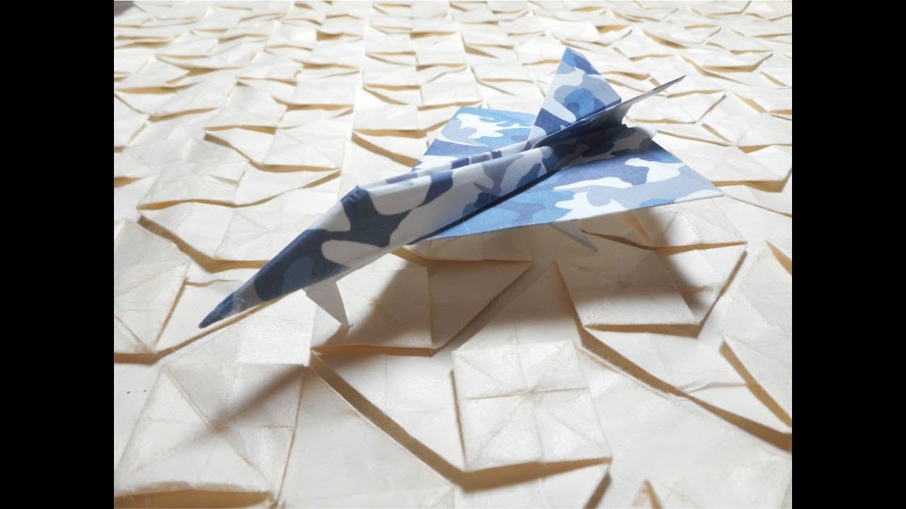 Origami fighter jet with landing gear (Diamondback A) tutorial