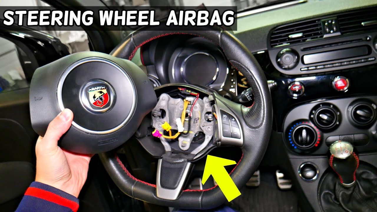 FIAT 500 STEERING WHEEL AIRBAG REMOVAL REPLACEMENT. DRIVER AIR BAG