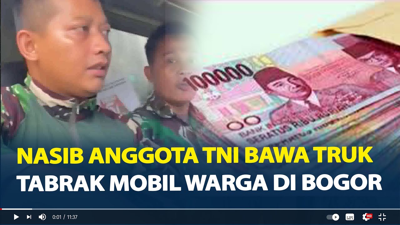 Nasib Anggota TNI Bawa Truk Tabrak Mobil Warga di Bogor, Siap Ganti Rugi