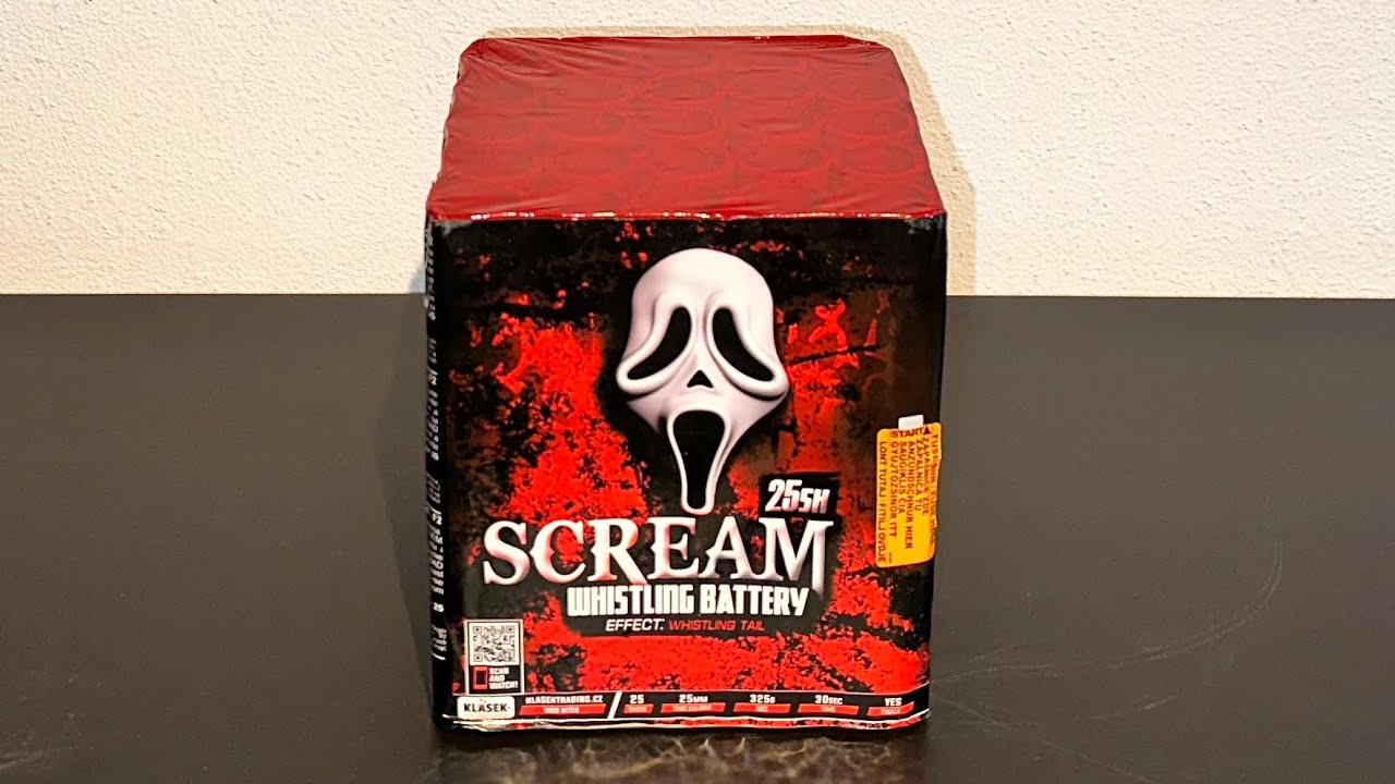 Scream Whistling Battery : Klasek Pyrotechnics : C2525SC14 : 25 shots : 25 mm
