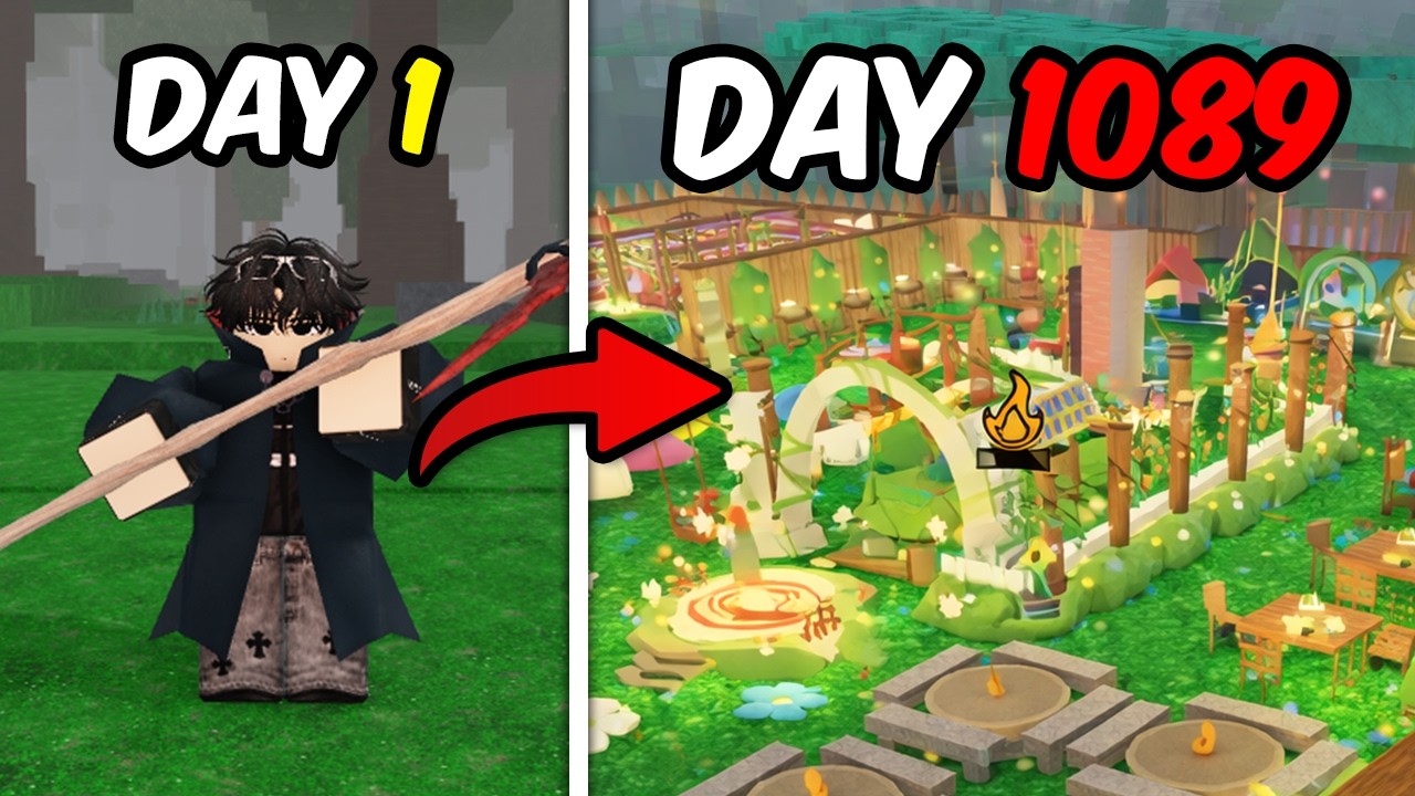 1089 Days to build BEST base in 99 Nights in the forest (Roblox Full Gameplay)