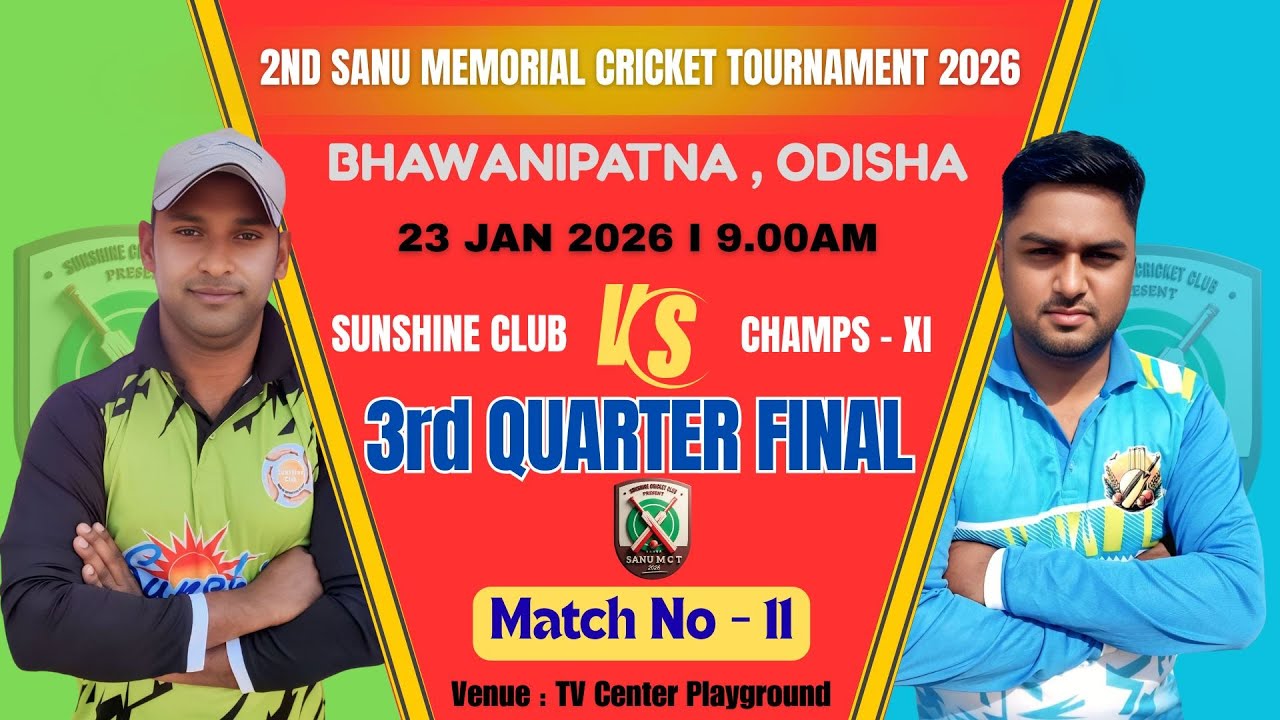 🔴LIVE I DAY 6 | 3rd Q FINAL SUNSHINE CLUB vs CHAMPS -XI I SANU MEMORIAL CRICKET TOURNAMENT BH-PATNA