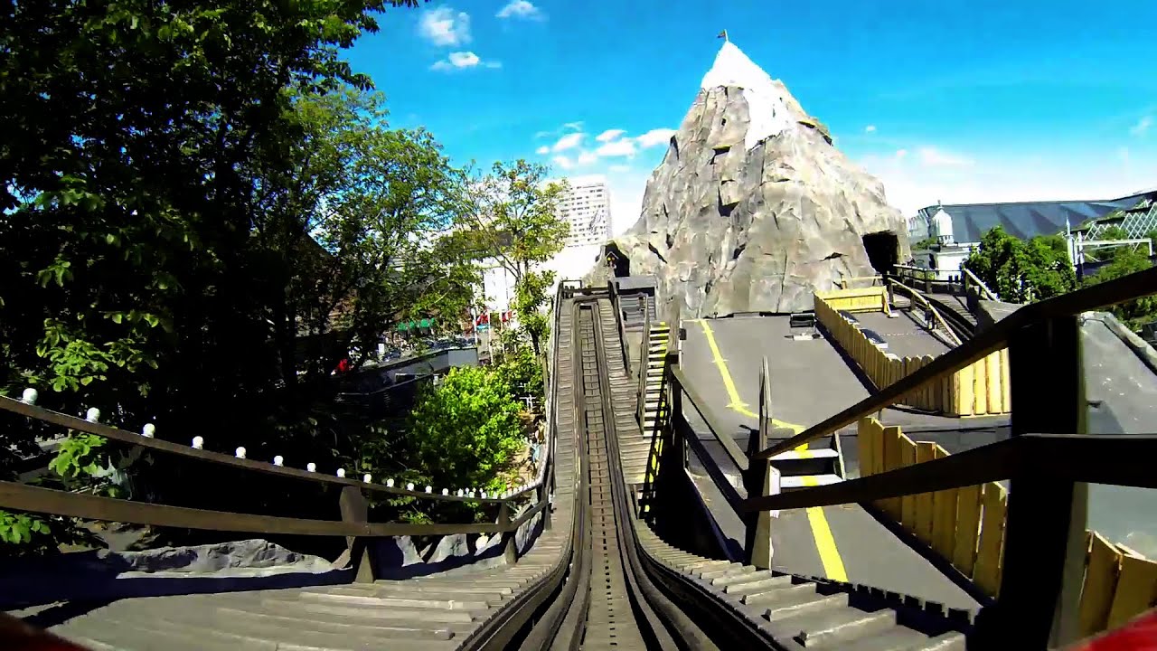 Tivoli Gardens Rutschebanen Roller Coaster POV Classic Wooden Scenic Railway