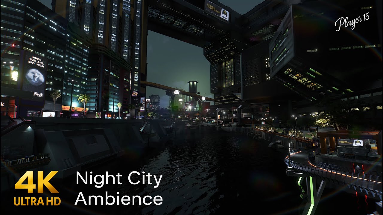 6 Hours of Cyberpunk Night City Ambience for Sleep & Study | 4K