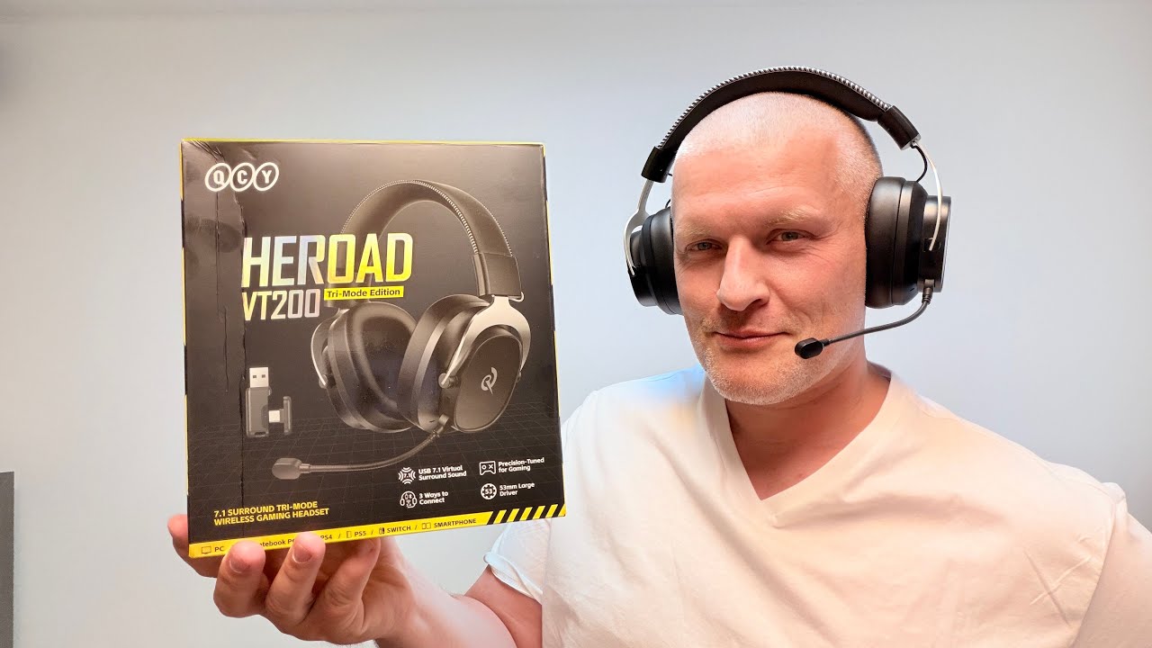 QCY VT200 Pro Słuchawki Nauszne Gamingowe Przewodowe Dźwięk 7 1 USB #aliexpress