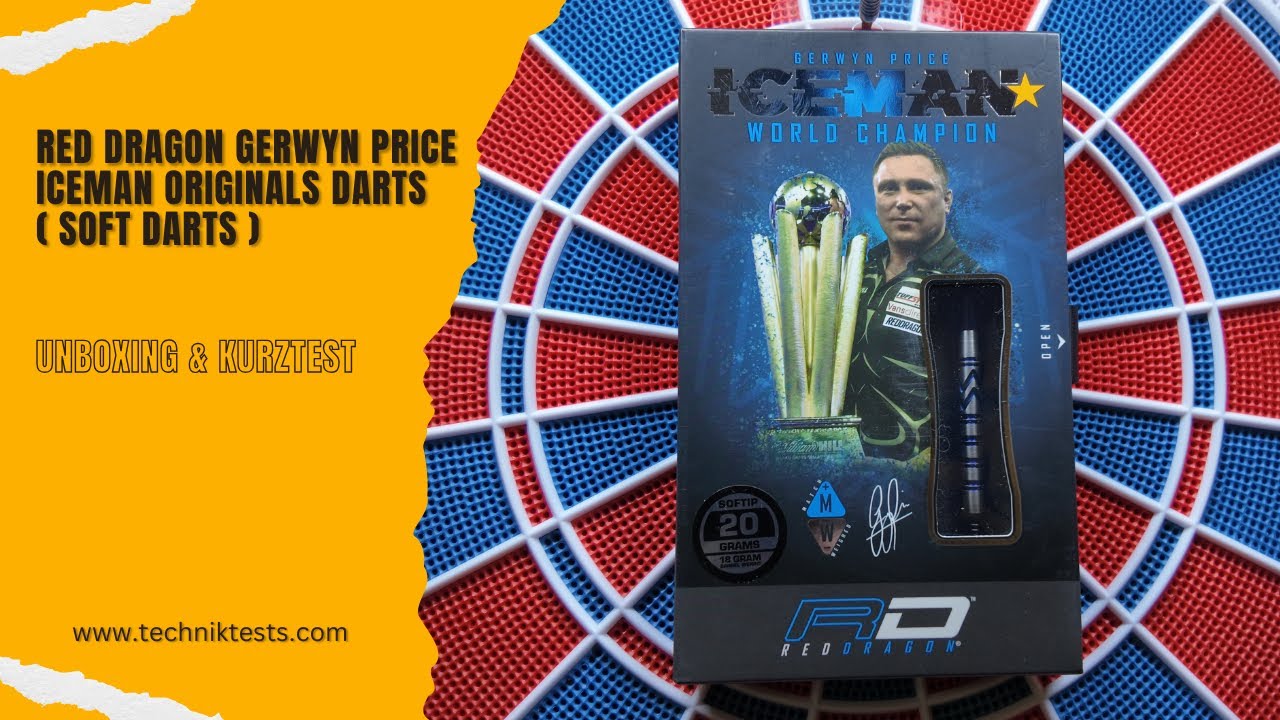 RED DRAGON Gerwyn Price Iceman Original Soft Darts - Unboxing & Test am Granboard 132