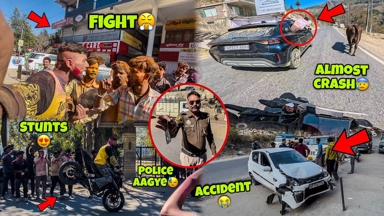 Holi Day Gone Wrong😰 || Accident Hogya😭 || Fight With Locals😤/Police Aagye🥺