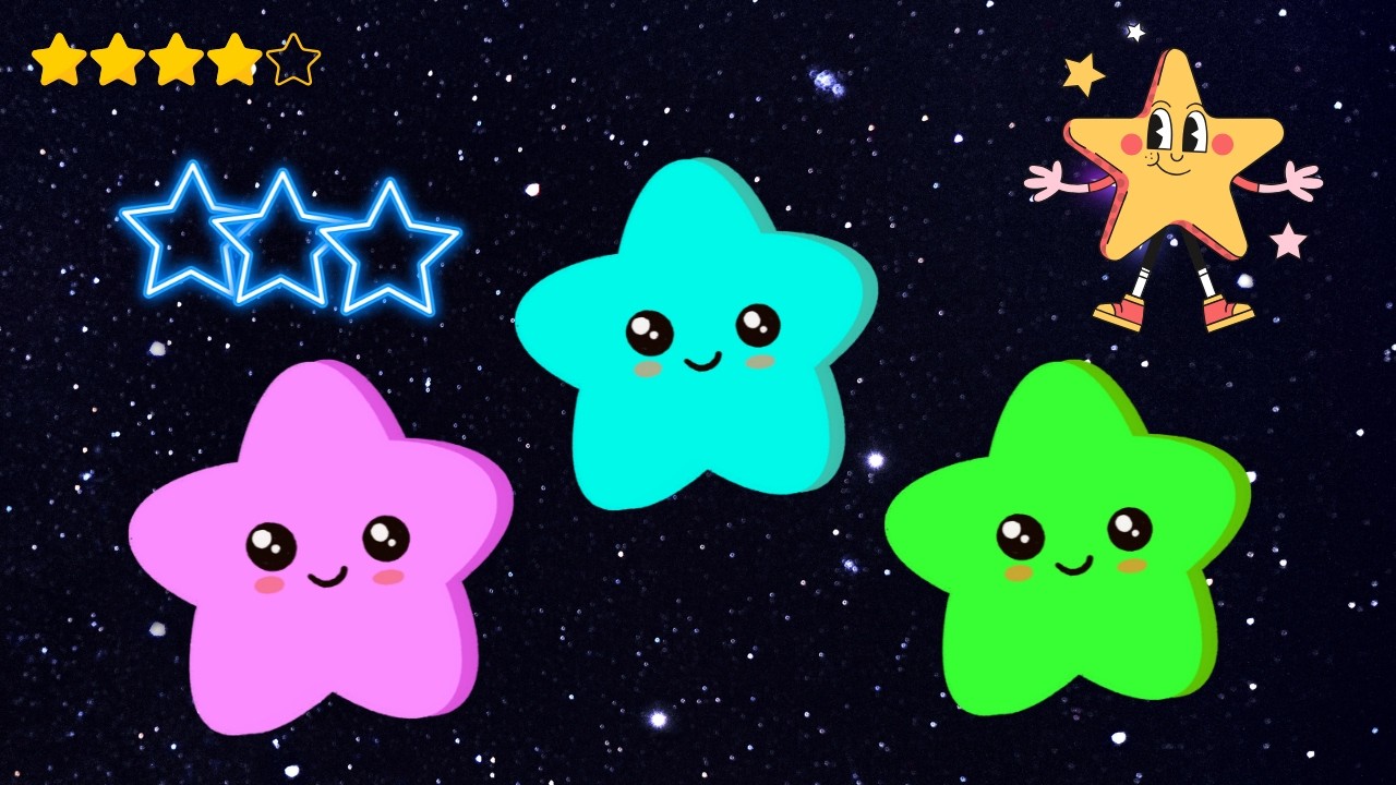⭐🌈 Twinkle Twinkle Little Star / Nursery Rhyme Song / Sparkling Rainbow Night Sing Along for Kids! 🌈