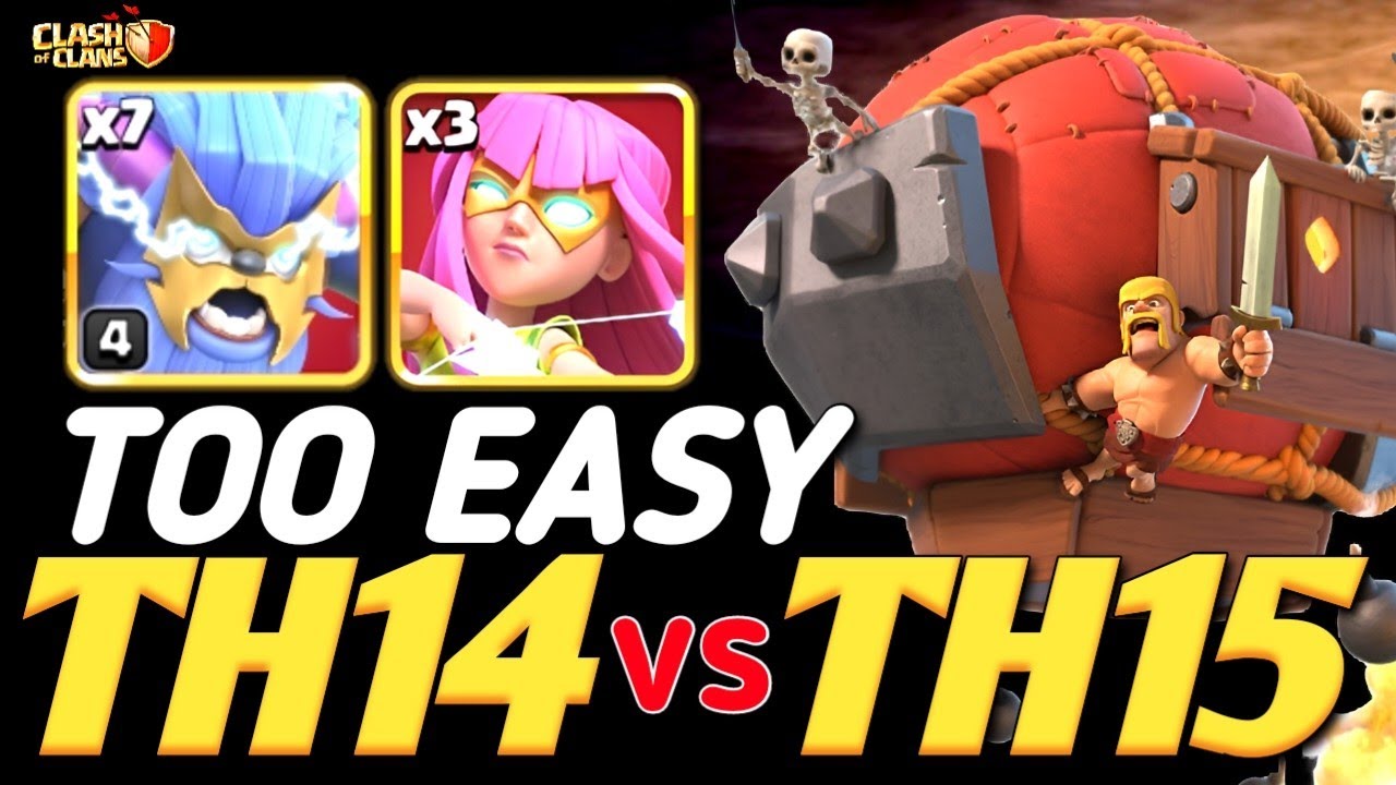 TH15 is TOO EASY for this TH14 Attack 🔥 Super YETI + Super ARCHER BLIMP (Clash of Clans)
