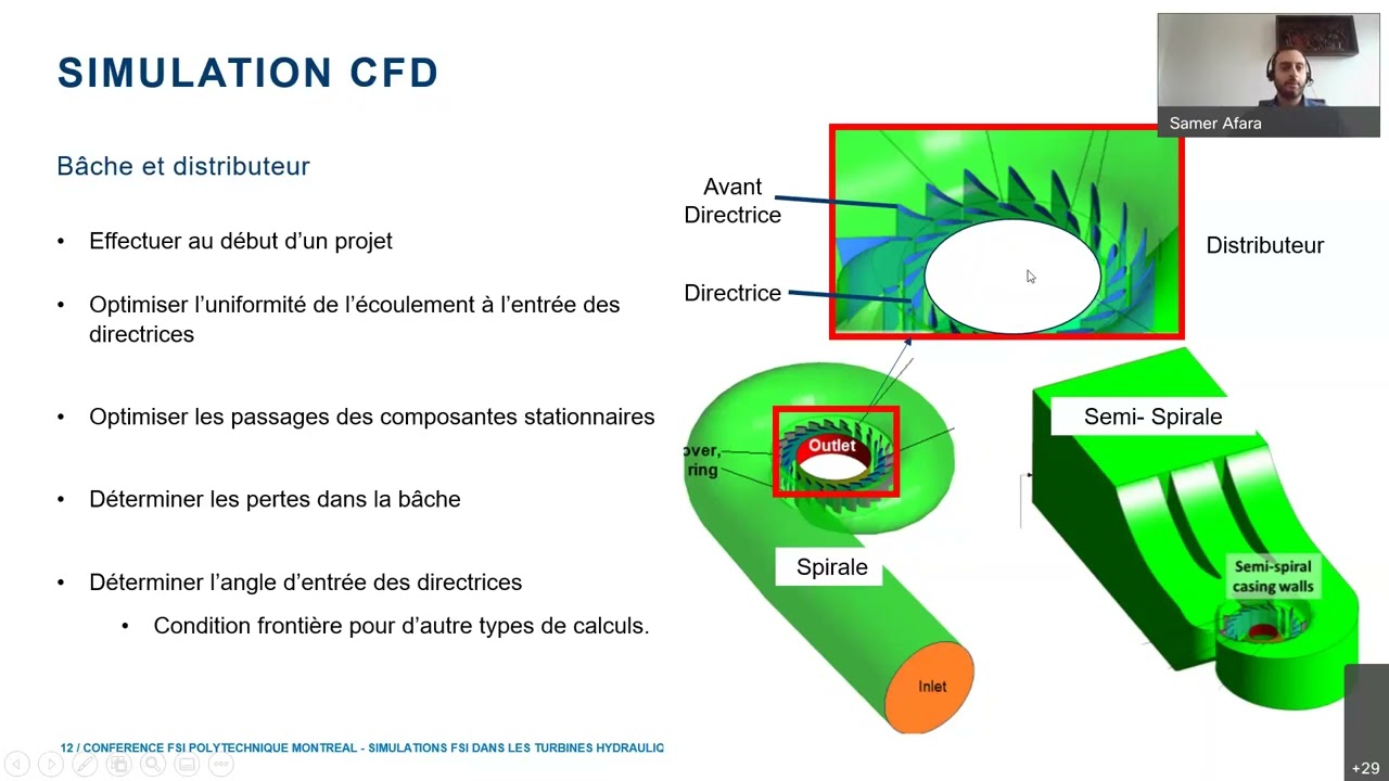 Simulations FSI dans les turbines hydrauliques par S. Afara et R. Galvan Rodriguez (Andritz Hydro)