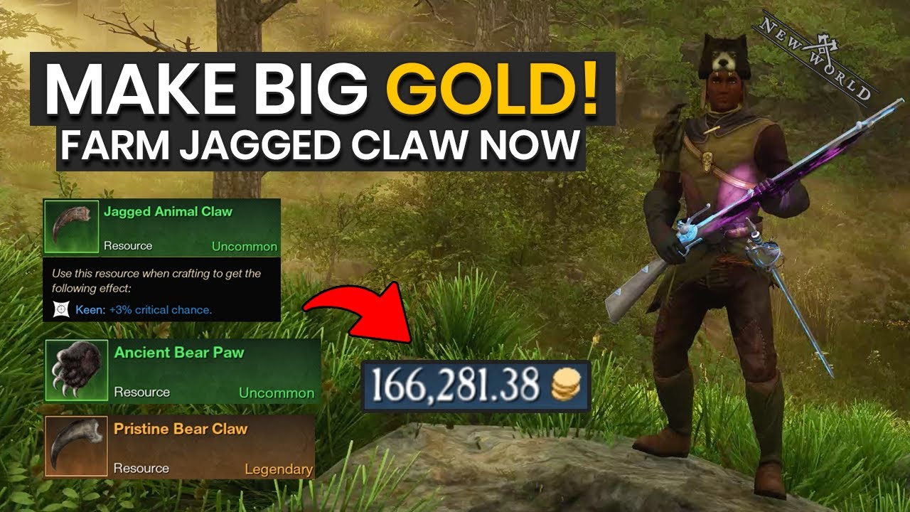 Best Way To Farm Jagged Animal Claw & Make Easy Gold In New World (Farming Guide)