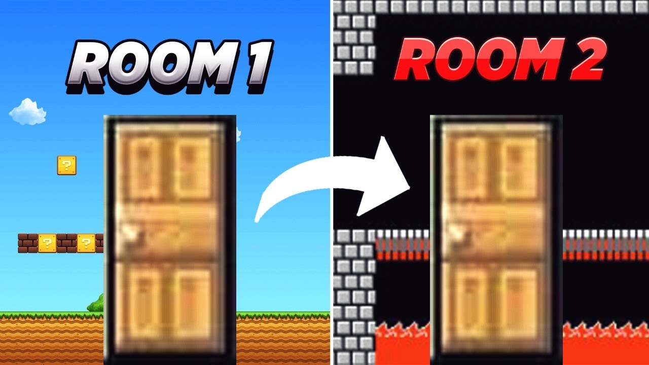 como hacer puertas de una room a otra en super mario 4 jugadores 🚪