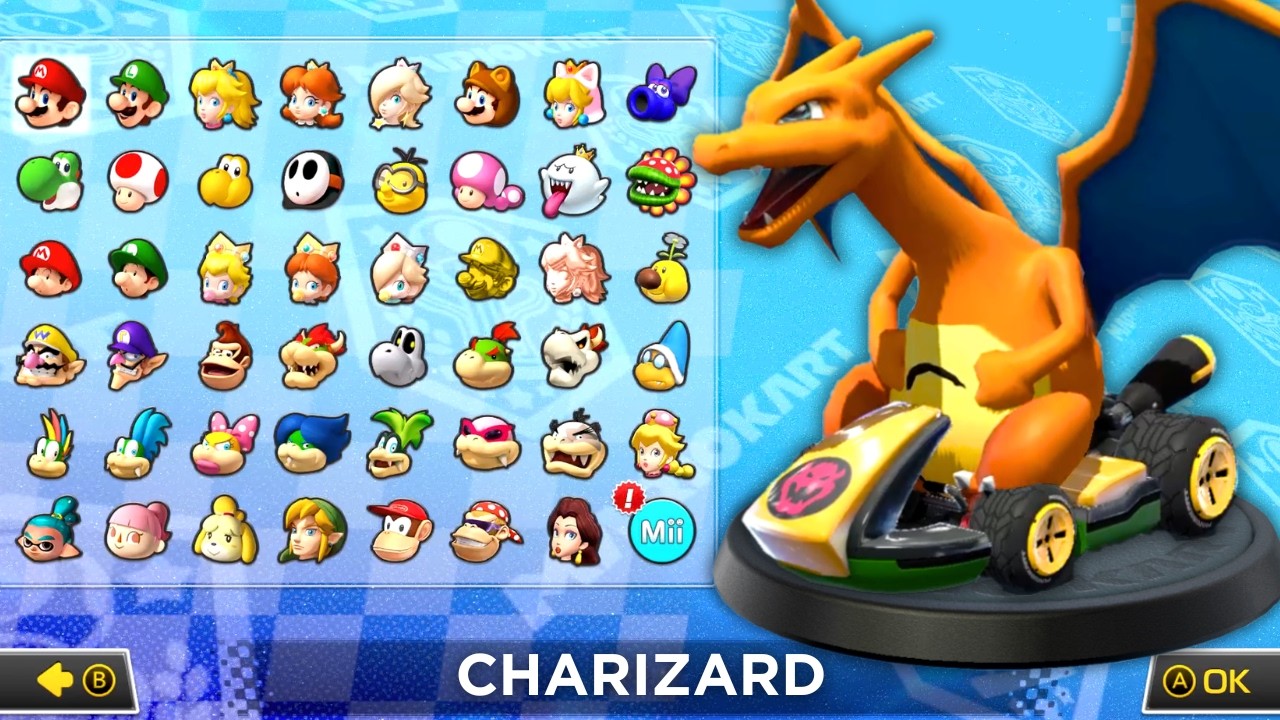 What if you play as CHARIZARD in Mario Kart 8 Deluxe? (Flower Cup)