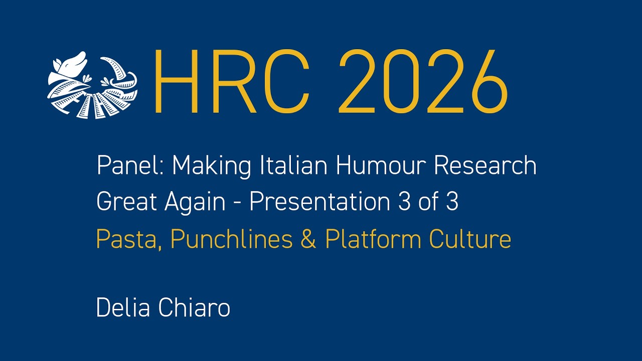 Pasta, Punchlines & Platform Culture (Panel; Presentation 3 of 3)