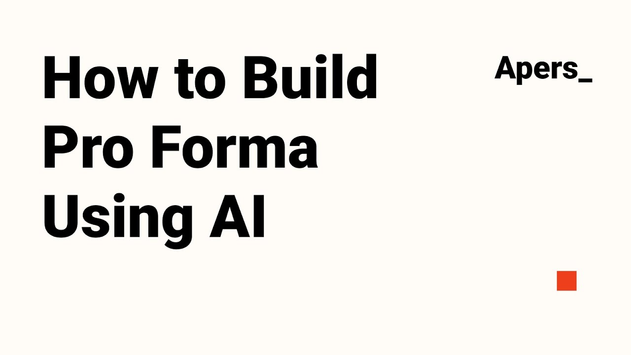 How to Build a Real Estate Pro Forma with AI | Full Immersive Walkthrough Using Apers