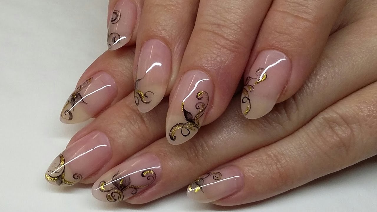 acryl refill natur mit aquarellmalerei   nothing but nails
