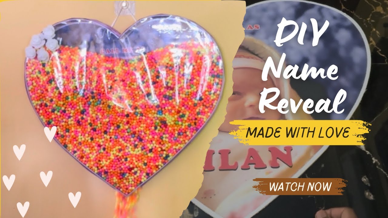 DIY Heart-Shaped Baby Name Reveal Board | Easy Tutorial #DIYNameReveal #DIYideas #viraldiy